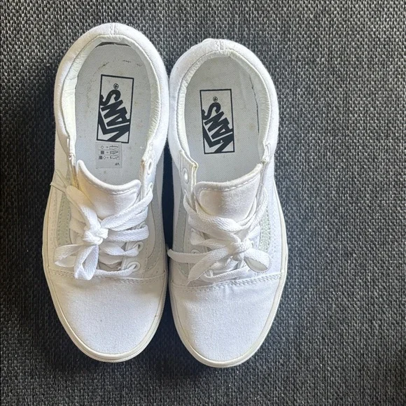 Vans White Canvas Low-Top Sneakers - Picture 4 of 10